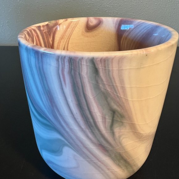 COST PLUS WORLD MARKET Marbleized Swirl Stoneware Mug Pink, Gray & Jade Green - Picture 3 of 9